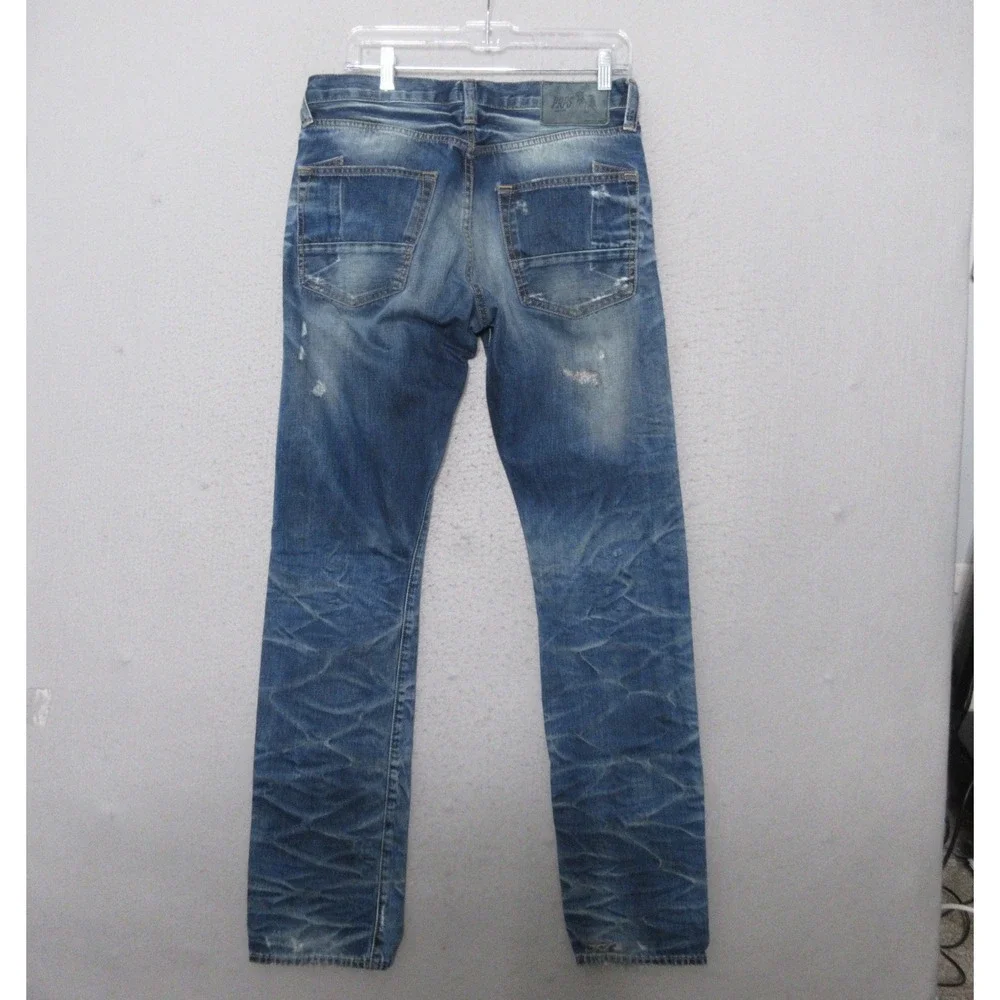 PRPS Demon Jeans Men 32 Distressed Denim Button Fly Whiskering Fade Portugal